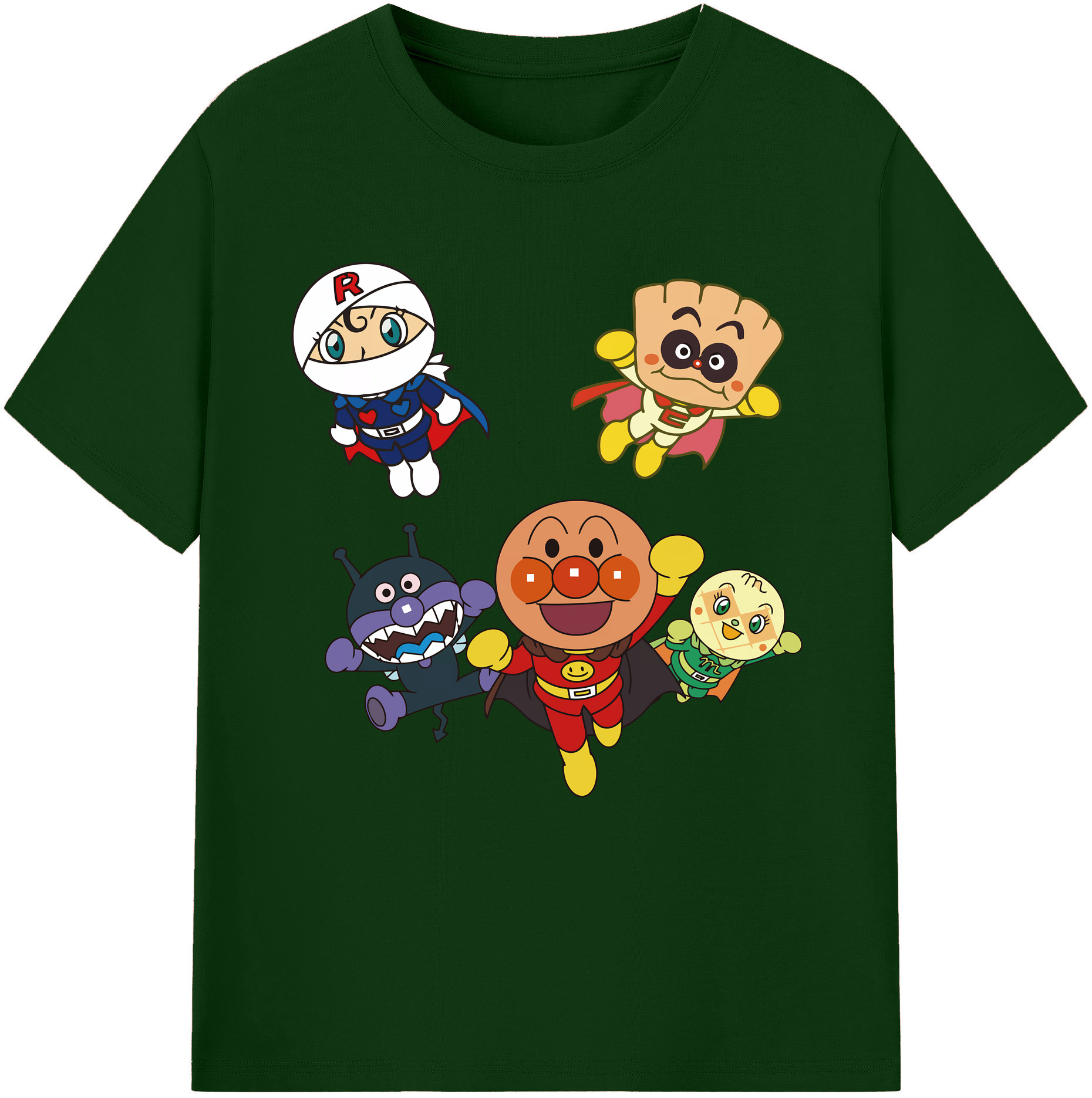 （画像用） アンパンマン Anpanman 綿100％半袖Tシャツ（フロントプリント）
